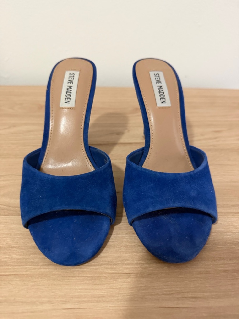 Steve Madden Cobalt Blue Suede Slide Mules